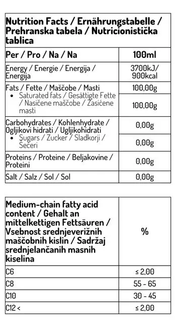MCT olje 500 ml 60/40 - slika 2