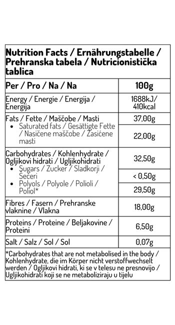Ploščice temne čokolade 1 kg Stevija - slika 2